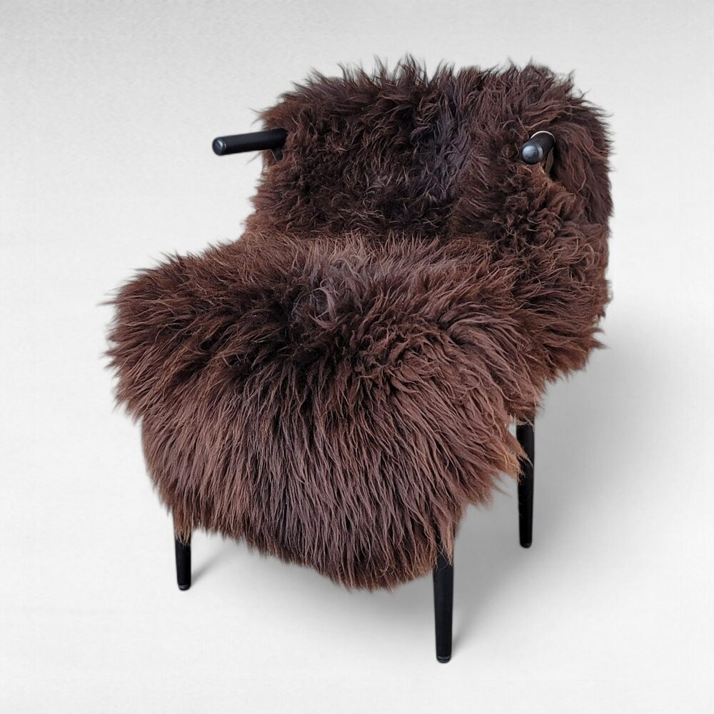 Lush Large Lofty Brown Sheepskin 50" x 30"